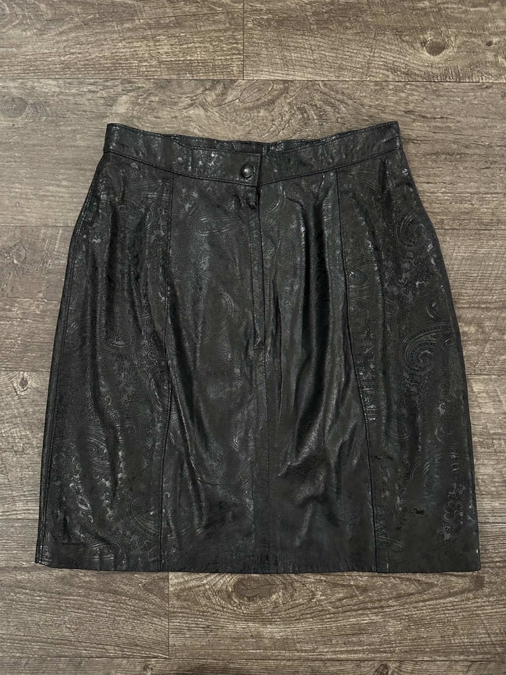 Vintage Leather Paisley Skirt - Picture 2 of 4